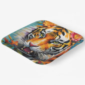 Fierce Tiger Floral Pappteller (Gewinkelt)
