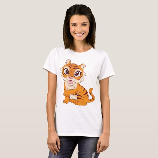 Fierce Tiger Graphic T-Shirt" T-Shirt (Vorne ganz)