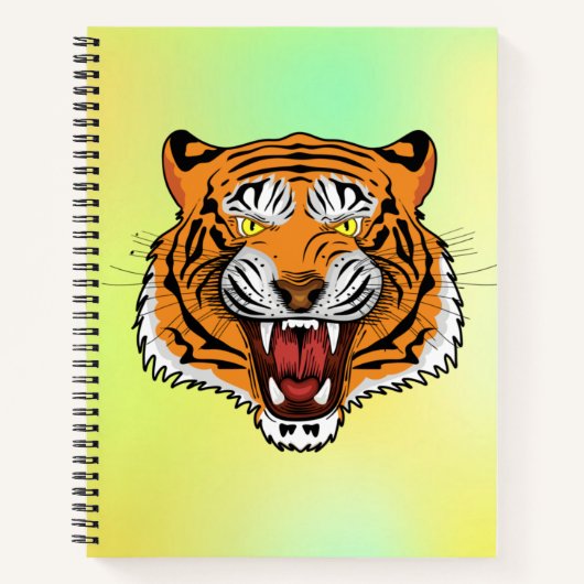 Fierce Tiger Head Illustration-24327 Kapuzenpullov Notizblock (Vorderseite)