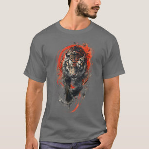Fierce Tiger in Bewegung T-Shirt