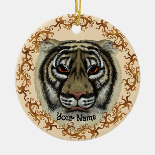 Fierce Tiger Keramik Ornament (Vorne)