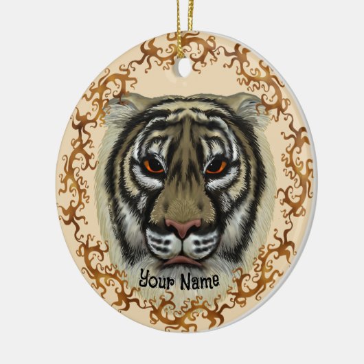 Fierce Tiger Keramik Ornament (Links)