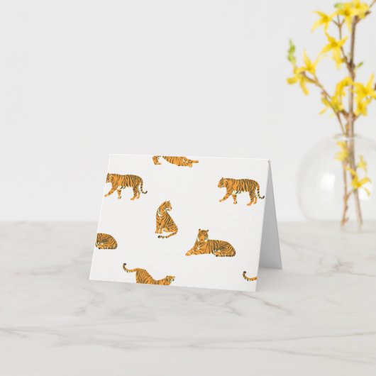 "Fierce" Tiger Note Card Karte (Gelbe Blume)