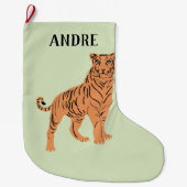 Fierce Tiger Personalisiert Großer Weihnachtsstrumpf (Vorderseite)
