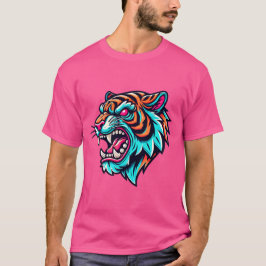 Fierce Tiger Roar Bold & Aggressiver Cartoon Tiger T-Shirt