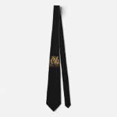 Fierce Tiger über Black Necktie Krawatte (Vorderseite)