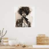 Fierce und das modische Melanin Beauty Illustriert Poster (Küche)