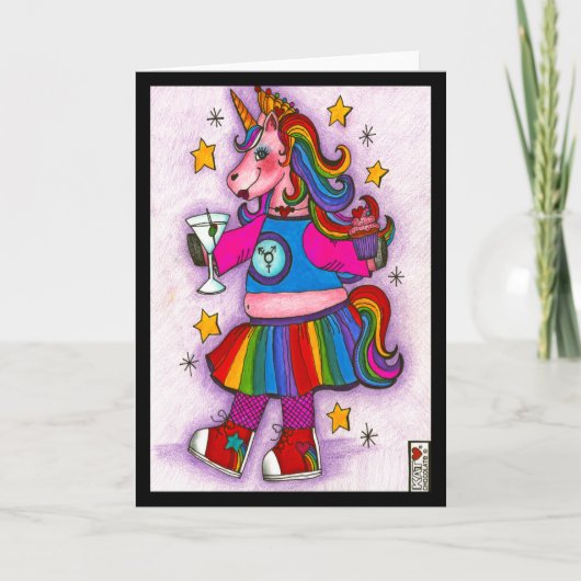 Fierce und Fabulous Unicorn Karte (Vorderseite)