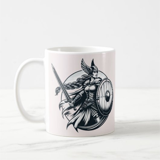 Fierce Valkyrie Warrior - Norse Mythology Line Kun Kaffeetasse (Links)
