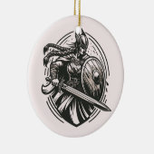 Fierce Valkyrie Warrior - Norse Mythology Line Kun Keramik Ornament (Rechts)