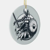 Fierce Valkyrie Warrior - Norse Mythology Line Kun Keramik Ornament (Rechts)