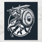 Fierce Valkyrie Warrior - Norse Mythology Line Kun Weinetikett (Einzelnes Label)