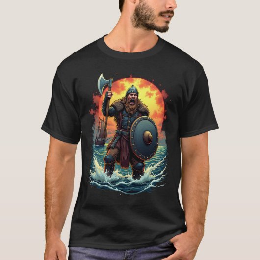 Fierce Viking Warrior Graphic T-Shirt (Vorderseite)