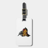 Fierce Viking Warrior Head Northelm und Bart Gepäckanhänger (Vorderseite vertikal)