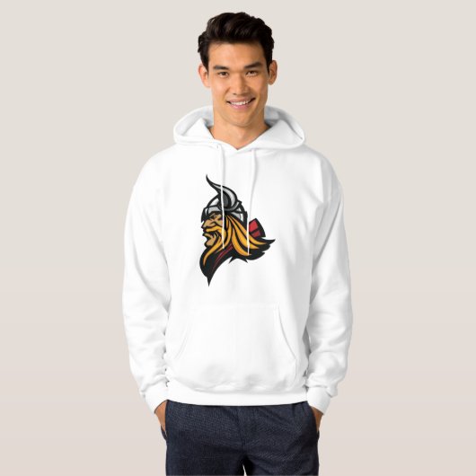 Fierce Viking Warrior Head Northelm und Bart Hoodie (Vorne ganz)