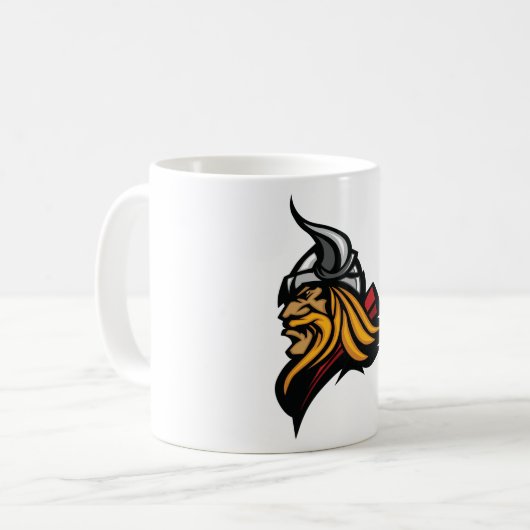 Fierce Viking Warrior Head Northelm und Bart Kaffeetasse (Vorderseite Links)