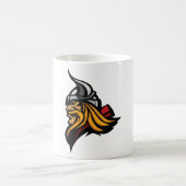 Fierce Viking Warrior Head Northelm und Bart Kaffeetasse (Mittel)