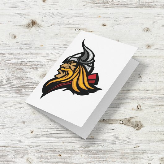 Fierce Viking Warrior Head Northelm und Bart Karte