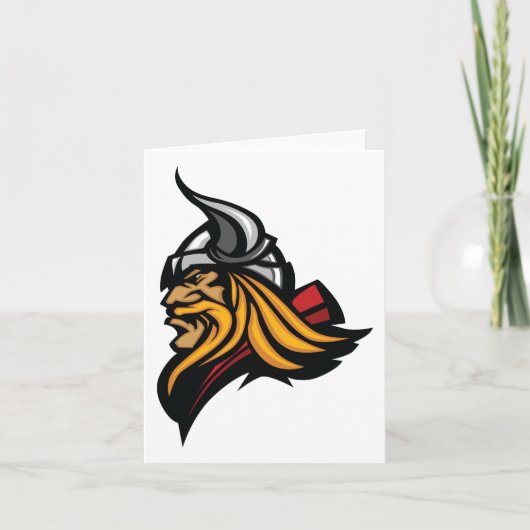 Fierce Viking Warrior Head Northelm und Bart Karte (Vorderseite)