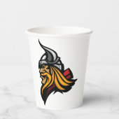 Fierce Viking Warrior Head Northelm und Bart Pappbecher (Vorderseite)