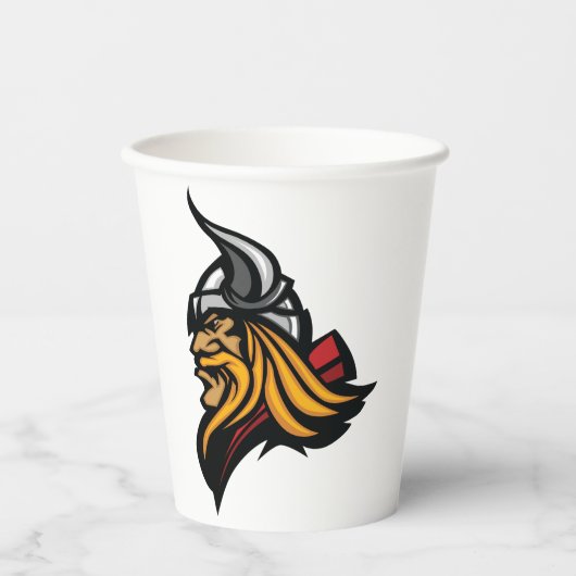 Fierce Viking Warrior Head Northelm und Bart Pappbecher (Vorderseite)