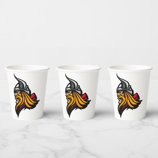 Fierce Viking Warrior Head Northelm und Bart Pappbecher