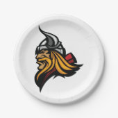 Fierce Viking Warrior Head Northelm und Bart Pappteller (Vorderseite)