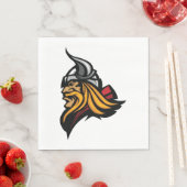 Fierce Viking Warrior Head Northelm und Bart Serviette (Beispiel)