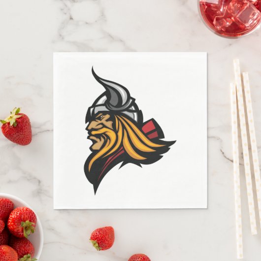 Fierce Viking Warrior Head Northelm und Bart Serviette (Beispiel)