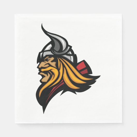 Fierce Viking Warrior Head Northelm und Bart Serviette (Vorderseite)