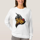 Fierce Viking Warrior Head Northelm und Bart T-Shirt (Vorderseite)