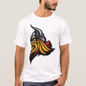 Fierce Viking Warrior Head Northelm und Bart T-Shirt (Vorderseite)