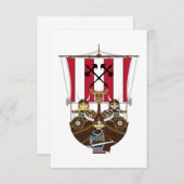 Fierce Vikings on Longship RSVP Card (Vorne/Hinten)