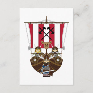 Fierce Vikings on Longship RSVP Card Karte