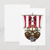 Fierce Vikings on Longship RSVP Card Karte (Vorne/Hinten)