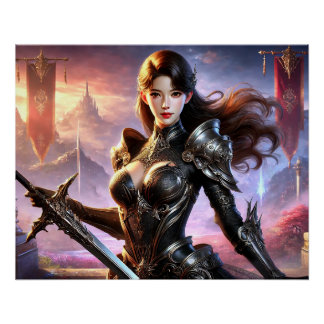 Fierce Warrior Battle Poster Epische Stärke
