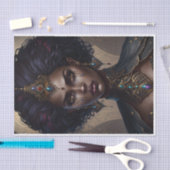 Fierce Warrior Queen African American Decoupage Seidenpapier (Handwerk)