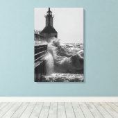 Fierce Waves bei St Joseph Grayscale Leinwanddruck (Insitu (Holzboden))
