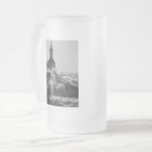 Fierce Waves bei St Joseph Grayscale Mattglas Bierglas (Vorderseite Links)