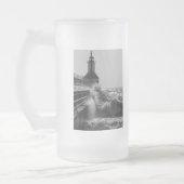 Fierce Waves bei St Joseph Grayscale Mattglas Bierglas (Links)