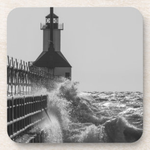 Fierce Waves bei St Joseph Grayscale Untersetzer