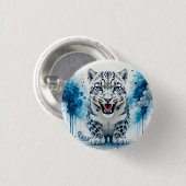 Fierce White Leopard Button (Vorne & Hinten)