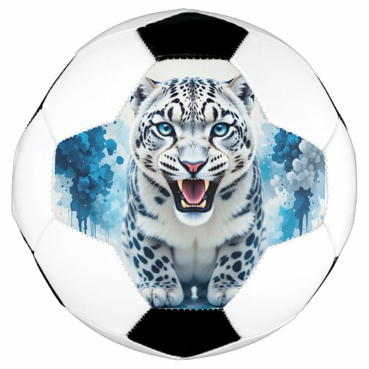 Fierce White Leopard Fußball (Vorderseite)