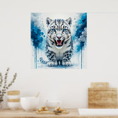 Fierce White Leopard Poster (Küche)