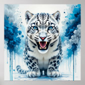 Fierce White Leopard Poster (Vorne)