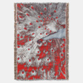 Fierce White Red Peacock Decke (Vorderseite Vertikal)