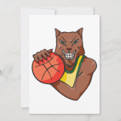 Fierce Wildcat Basketball Mascot Einladung (Vorderseite)