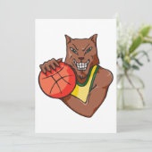 Fierce Wildcat Basketball Mascot Einladung (Stehend Vorderseite)