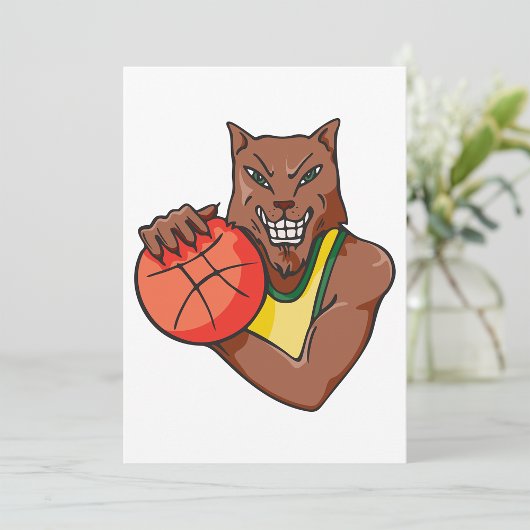 Fierce Wildcat Basketball Mascot Einladung