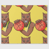 Fierce Wildcat Basketball Mascot Geschenkpapier (Flach)